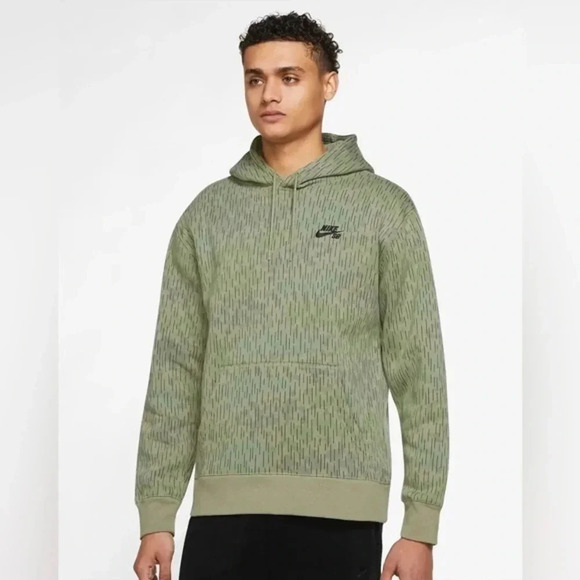 Nike SB Green Camo Skate Sweater Hoodie, Front Pocket Pouch, Size Small - Picture 1 of 8